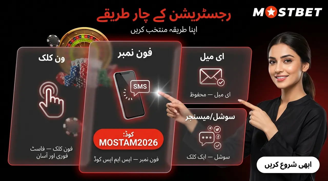 Ways to register at Mostbet